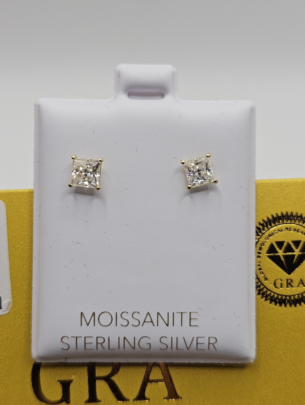 1tcw Moissanite Earrings Gold Over S925
